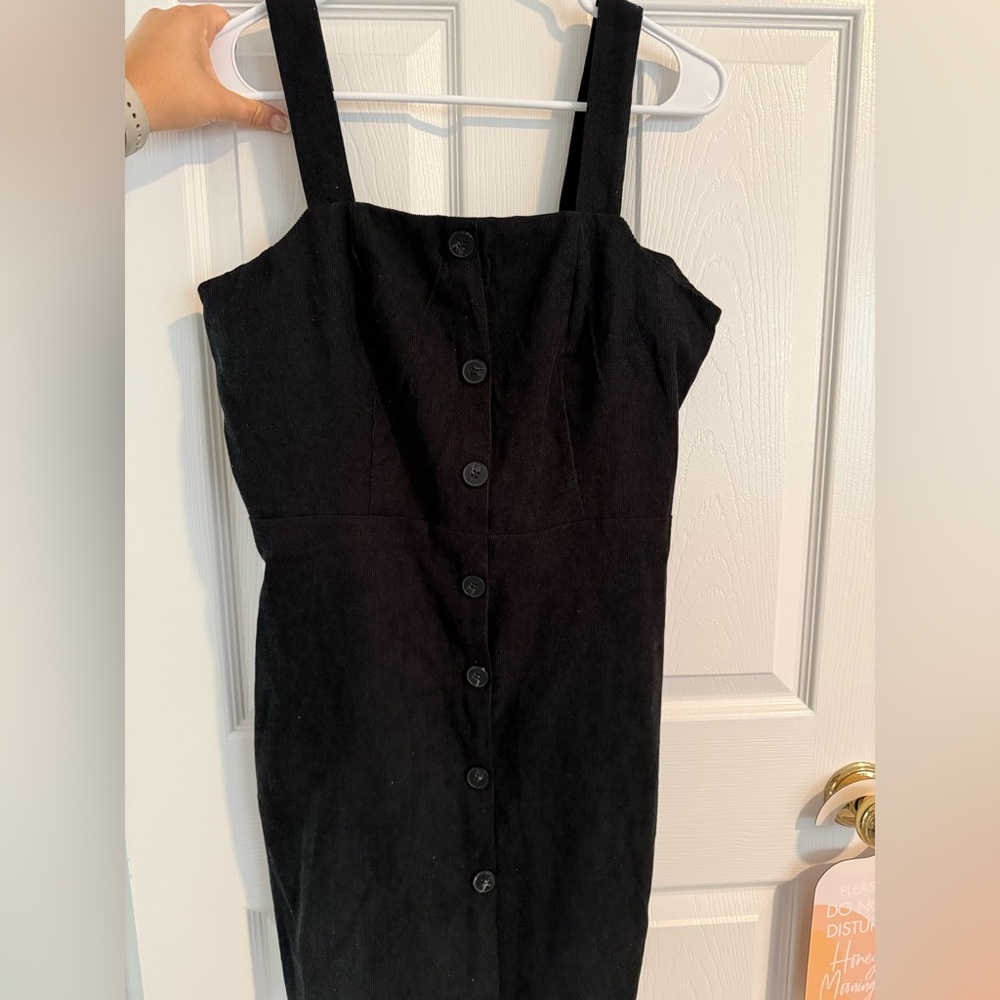SHEIN Black Button-Front Mini Dress